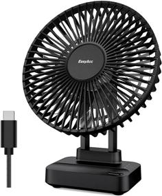 img 4 attached to 💨 EasyAcc USB Desk Fan: Small, Powerful, and Portable for Office Table - Black