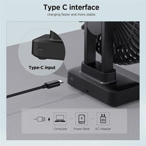 img 1 attached to 💨 EasyAcc USB настольный вентилятор: маленький, мощный и портативный для офисного стола - черный