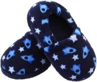 vonair little boys space ships sole memory foam warm house slippers: anti-slip indoor outdoor home slippers for kids logo