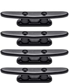 img 4 attached to 4 Inch Black Nylon Dock Cleats - Small Boat Cleat Open Base for Kayak, Pack of 4 with Installation Screws - Marine Accessories