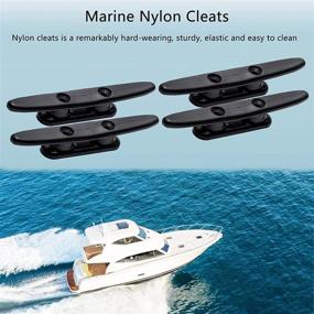 img 2 attached to 4 Inch Black Nylon Dock Cleats - Small Boat Cleat Open Base for Kayak, Pack of 4 with Installation Screws - Marine Accessories