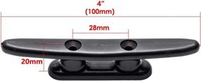 img 1 attached to 4 Inch Black Nylon Dock Cleats - Small Boat Cleat Open Base for Kayak, Pack of 4 with Installation Screws - Marine Accessories