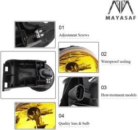 img 1 attached to 🚗 DODGE Replacement Fog Lamp Assembly: MAYASAF Amber Lens Fog Light Fit 1994-2001 RAM 1500, 1994-2002 RAM 2500, 1994-2002 RAM 3500