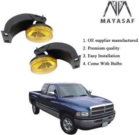 img 2 attached to 🚗 DODGE Replacement Fog Lamp Assembly: MAYASAF Amber Lens Fog Light Fit 1994-2001 RAM 1500, 1994-2002 RAM 2500, 1994-2002 RAM 3500