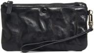 👜 ancicraft women's leather wristlet handbag with zipper closure - stylish women's wallet included logo