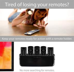 img 3 attached to 🖤 Premium Black TotalMount Hole-Free Remote Holder for 5 or 6 Remotes - No Wall Drilling Needed!