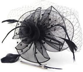 img 3 attached to 🌺 Women's Organza Flower Fascinator Derby Headwear - Accessorize with Style