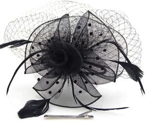 img 4 attached to 🌺 Women's Organza Flower Fascinator Derby Headwear - Accessorize with Style