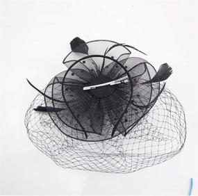 img 1 attached to 🌺 Women's Organza Flower Fascinator Derby Headwear - Accessorize with Style