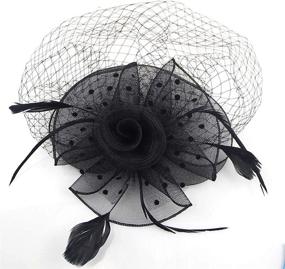 img 2 attached to 🌺 Women's Organza Flower Fascinator Derby Headwear - Accessorize with Style