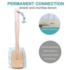 img 1 attached to Natural Exfoliating Loofah Bath Brush Set - 2-Pack with Long Wooden Handle for Men & Women - Shower Sponge Body Back Scrubber on a Stick