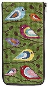 img 2 attached to SZ474 Birds of Color Stitch & Zip Needlepoint Eyeglass Case Kit