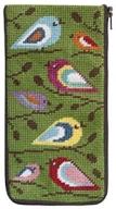 sz474 birds of color stitch & zip needlepoint eyeglass case kit logo