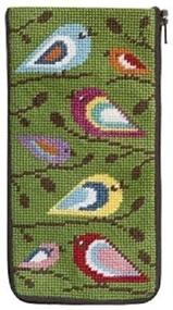 img 4 attached to SZ474 Birds of Color Stitch & Zip Needlepoint Eyeglass Case Kit