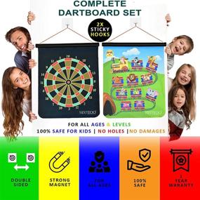 img 2 attached to 🎯 Magnetic Dart Board for Kids - Dart Board for Boys - 18.5" with 16 Darts - Indoor/Outdoor Kids Dart Game Set - Safe & Waterproof - Complete Gift - Ideal for Backyard Games