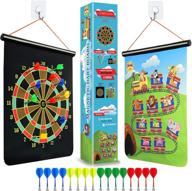 🎯 magnetic dart board for kids - dart board for boys - 18.5" with 16 darts - indoor/outdoor kids dart game set - safe & waterproof - complete gift - ideal for backyard games логотип