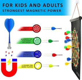 img 1 attached to 🎯 Magnetic Dart Board for Kids - Dart Board for Boys - 18.5" with 16 Darts - Indoor/Outdoor Kids Dart Game Set - Safe & Waterproof - Complete Gift - Ideal for Backyard Games