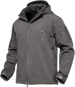 img 4 attached to MAGCOMSEN Men's Water Resistant Hooded Tactical Jacket: Soft Shell Winter Coat for Snow Skiing