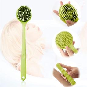 img 3 attached to 🛀 Koccido Exfoliating Silicone Body Scrubber - Premium Bath Body Brush Back Scrubber Set of 2 (Green) for Effective Cleansing, Perfect for Men & Women