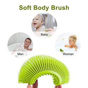 img 2 attached to 🛀 Koccido Exfoliating Silicone Body Scrubber - Premium Bath Body Brush Back Scrubber Set of 2 (Green) for Effective Cleansing, Perfect for Men & Women