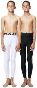 img 4 attached to 🏋️ DEVOPS Boys 2-Pack UPF 50+ Compression Tights Leggings: Baselayer Pants for Sports