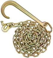 vulcan johnstown tow chain - grade 70 with 15 inch forged j hook and t hook - 10 foot length - 4,700 pound safe working load logo