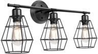 🛁 vintage industrial bathroom vanity lights: metal cage wall sconce for kitchen, living room, workshop logo