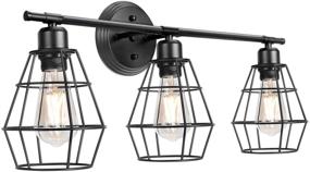 img 4 attached to 🛁 Vintage Industrial Bathroom Vanity Lights: Metal Cage Wall Sconce for Kitchen, Living Room, Workshop