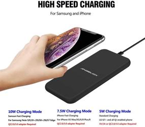 img 3 attached to Коврик для быстрой беспроводной зарядки ANGELIOX - USB Type C Qi 7.5W для iPhone Xs Max/XR/XS/X/8 Plus, 10W беспроводная зарядка для Samsung Note 9/8/S9 Plus/S8 Plus/S7, 5W для LG G7 ThinQ.