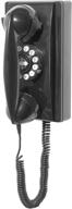 📞 crosley cr55-bk wall phone: push button convenience in sleek black design logo