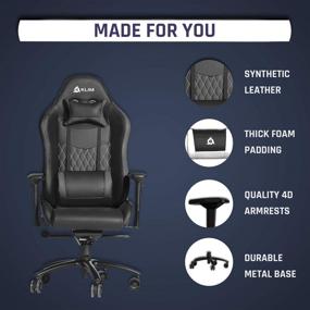 img 3 attached to KLIM Esports Gaming Chair - Executive Ergonomic Racing Computer Chair with Back & Head Support, Adjustable Armrest, Desk & Office Recliner - New Edition, Silla Gamer - Black Cushion