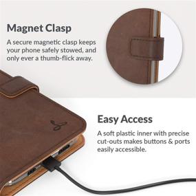 img 1 attached to 🐍 Snakehive Vintage Wallet for iPhone 12 - Genuine Leather Flip Folio Case with Stand and Card Holder (Brown)