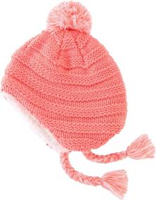 img 3 attached to 🧸 Kids Winter Hat with Sherpa Lining and Earflap - Home Prefer Toddler Girls Boys Knit Hat