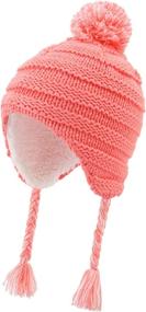 img 4 attached to 🧸 Kids Winter Hat with Sherpa Lining and Earflap - Home Prefer Toddler Girls Boys Knit Hat