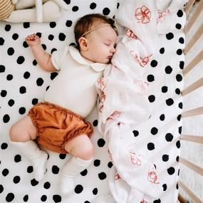 img 1 attached to 🛏️ Crib Sheet Set, Toddler Sheet Set 2 Pack - 100% Jersey Cotton - Abstract Black and White Stripes and Dots