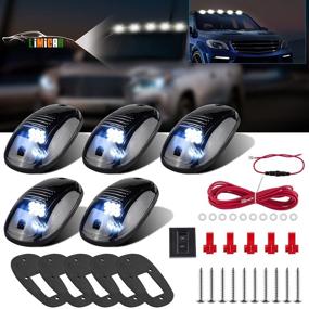 img 4 attached to 🚛 LIMICAR 5PCS Smoke Roof Cab Marker Running Light Covers: White 9 LED Lamps for 03-18 Dodge Ram 1500 2500 3500 4500 5500 Trucks