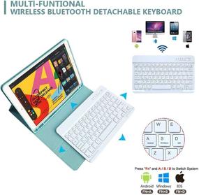 img 2 attached to 🔌 Detachable Bluetooth Keyboard Case with Pencil Holder Stand for iPad 9th/8th/7th Generation (2021/2020/2019) and iPad Pro 10.5" Air 3rd Gen