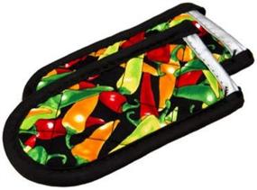 img 1 attached to 🌶️ Lodge Hot Handle Holders/Mitts, Multicolored Peppers, 2-Pack