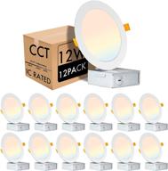 dimmable led recessed lighting 6-inch pack: cri90 3cct 3000k/4000k/5000k can lights with 1200lm brightness logo