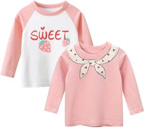 img 4 attached to 👕 OFIMAN Toddler T Shirt Crewneck Years (White Girls' Clothing and Tops, Tees & Blouses): Stylish and Comfortable Options for Your Little Girl