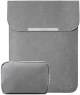 📱 towooz 13.3 inch laptop sleeve case compatible with macbook air, macbook pro, ipad pro, surface pro - gray, faux suede, innovative materials, with accessory bag (2016-2020) logo