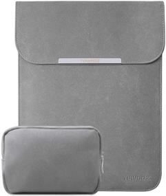 img 4 attached to 📱 TOWOOZ 13.3 Inch Laptop Sleeve Case Compatible with MacBook Air, MacBook Pro, iPad Pro, Surface Pro - Gray, Faux Suede, Innovative Materials, with Accessory Bag (2016-2020)