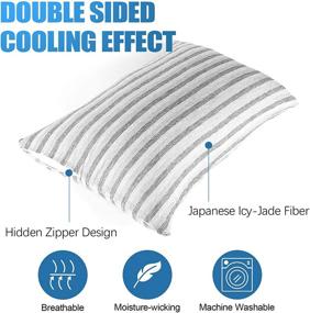 img 3 attached to 2-Pack Cooling Pillow Cases – Standard Size, Double Sided Cold & Moisture Wicking Covers with Hidden Zipper – Japanese Cold Tech Pillowcase Protectors for Hot Sleepers and Night Sweats