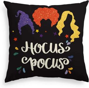 img 4 attached to 🎃 AVOIN Colorlife Halloween Hocus Pocus Sanderson Sisters Throw Pillow Cover - 18x18 Inch, Fall Autumn Cushion Case Decoration for Sofa Couch