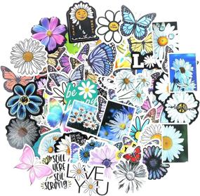 img 1 attached to 🌼 Versatile 100 Pcs Nature-inspired Daisy Butterflies Stickers: Perfect for Scrapbooking, Journals, Cards, and More!