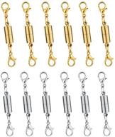 👑 premium quality dsmile pack of 12pcs gold and silver magnetic lobster clasp set for jewelry | necklace & bracelet fastening logo