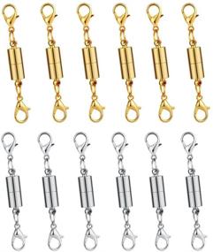 img 4 attached to 👑 Premium Quality Dsmile Pack of 12pcs Gold and Silver Magnetic Lobster Clasp Set for Jewelry | Necklace & Bracelet Fastening