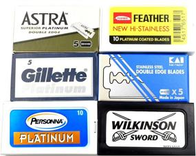 img 1 attached to 🪒 Astra-KAI-Persọnna-Wilkinson Double Edge Razor Blades Sampler: Exploring 6 Brands with 40 Blades