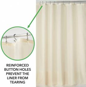 img 1 attached to 🚿 mDesign Heavy Duty Flat Weave Fabric Shower Curtain: Sand/Khaki - 72"x72" with Weighted Bottom Hem