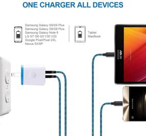 img 3 attached to 🔌 AndHot Type C Charger Kit: Dual Port Wall Charger, Car Charger, 2-Pack 6ft Type C Fast Charging Cable for LG K51 Stylo 6 5 4 G9/G8/V60/V50/G7 ThinQ Q7+ V30 V20 G6 G5